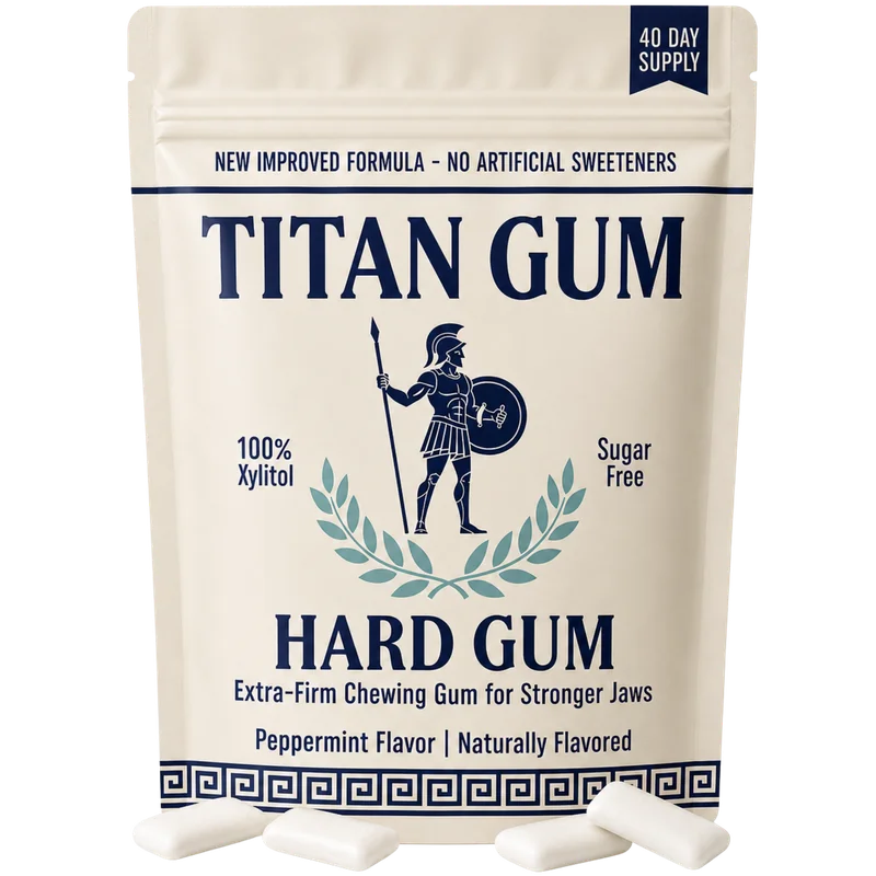 Titan Gum extra-hard peppermint chewing gum, 40-piece resealable pouch