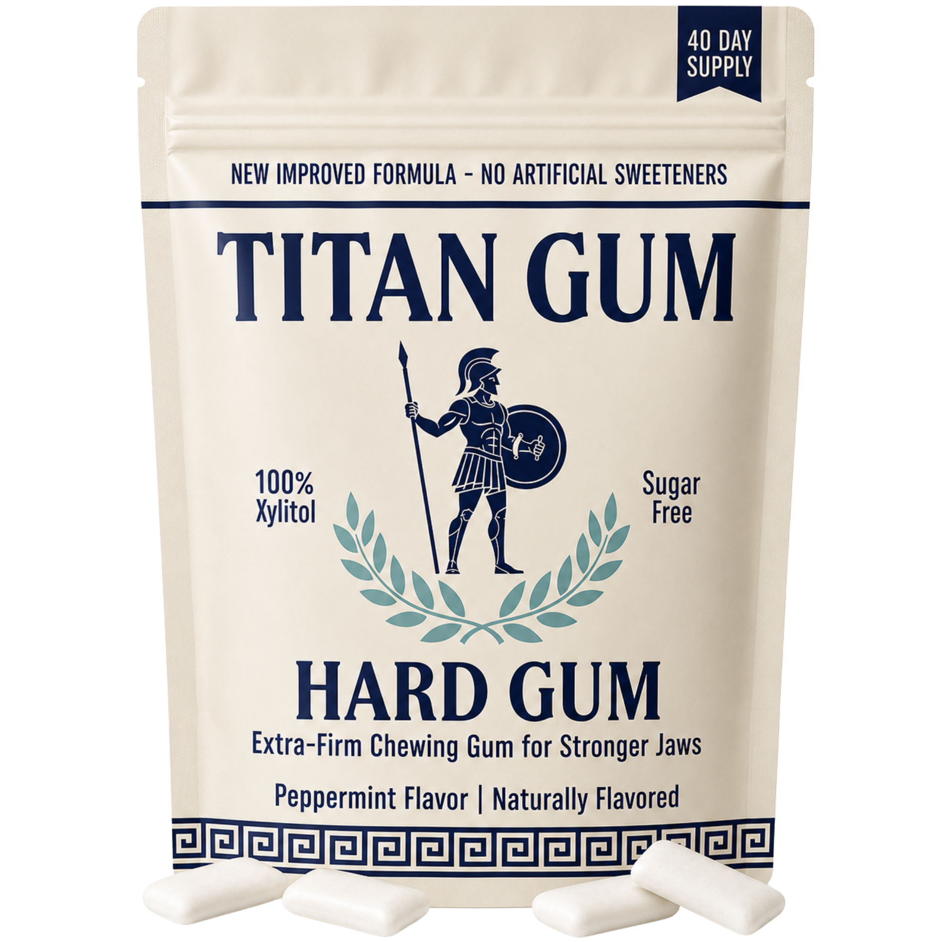 Titan Gum extra-hard peppermint xylitol gum pouch